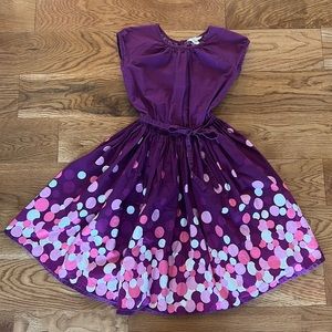 Lands’ End Purple polka-dot twirly dress, girls 7